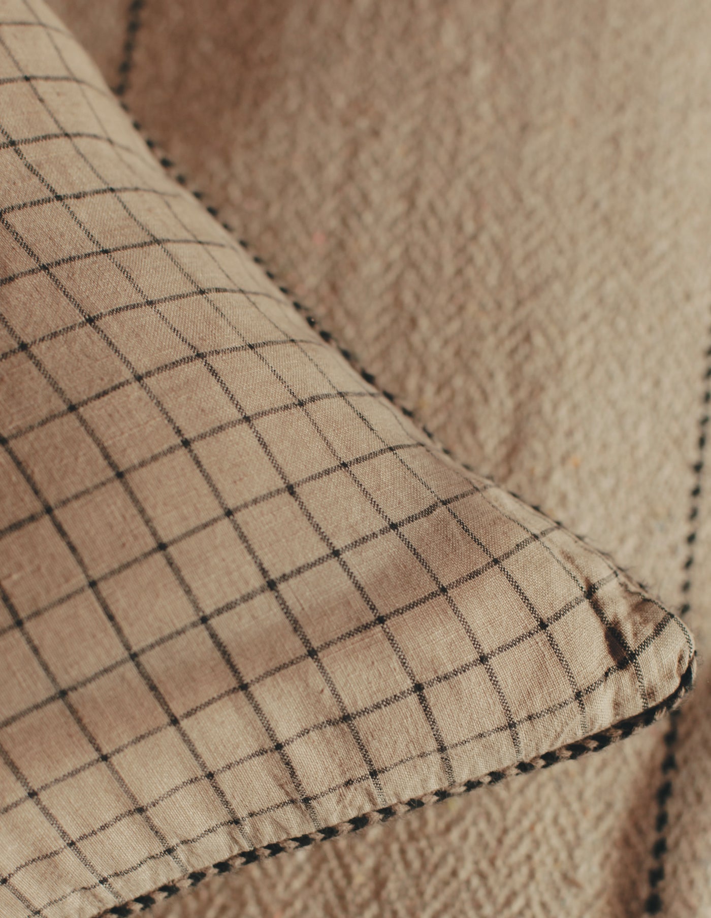 Checked Linen Cushion, Madam Stoltz