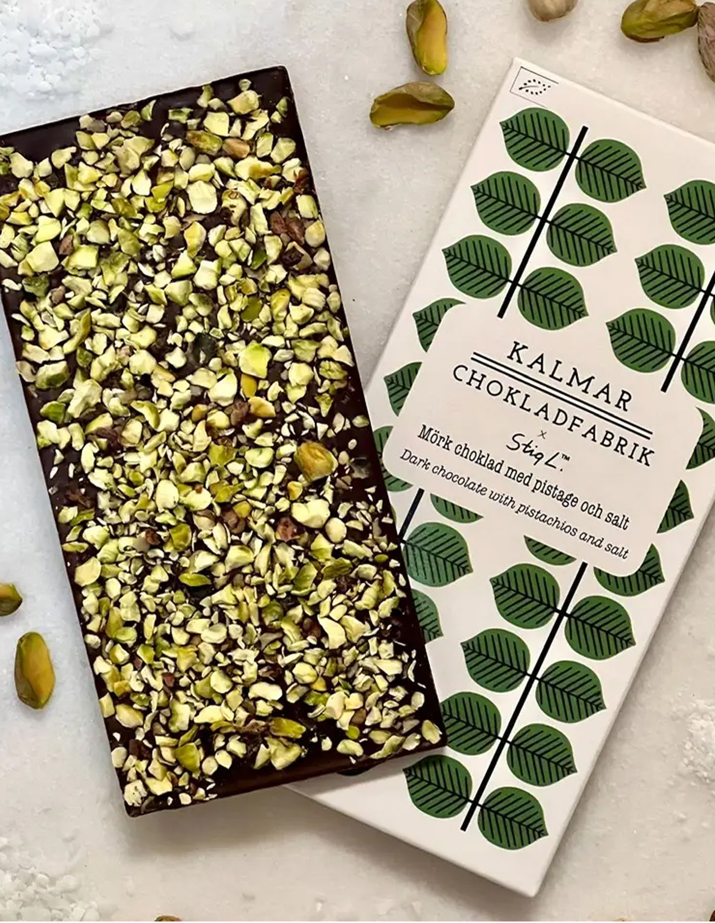 Berså 70% Dark Chocolate with Pistachios and Salt, Kalmar Chokladfabrik