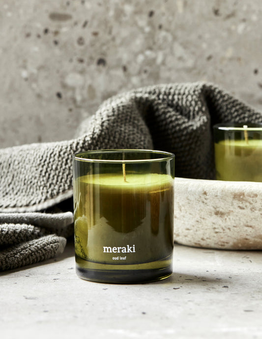 Oud Leaf Natural Candle, Meraki