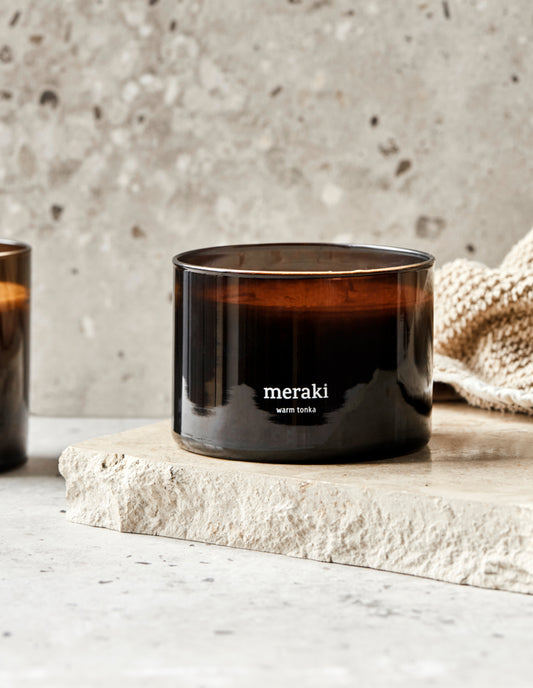 Warm Tonka 3 Wick Large Candle, Meraki