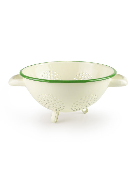 Green Enamel Vegetable Drainer