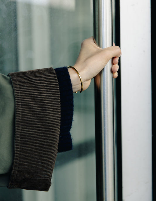 Minimal Gold Cuff Bangle, Tarnish-Free Gold Plating