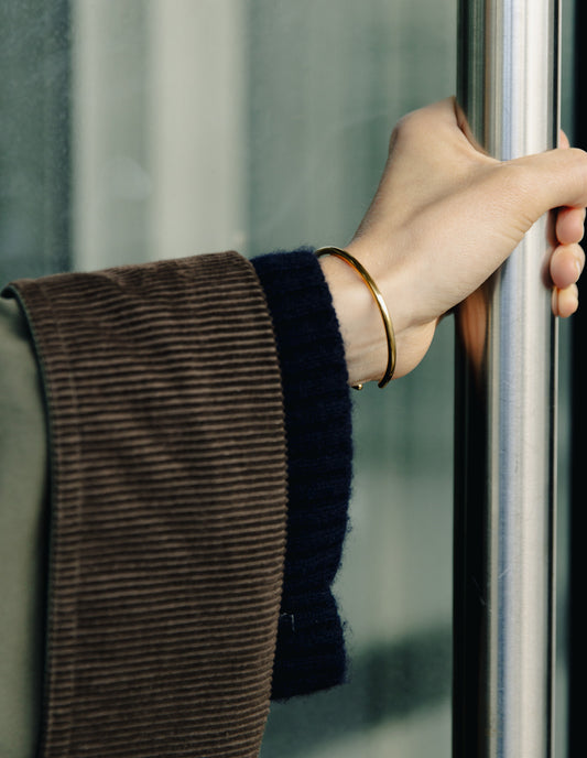 Minimal Gold Cuff Bangle, Tarnish-Free Gold Plating
