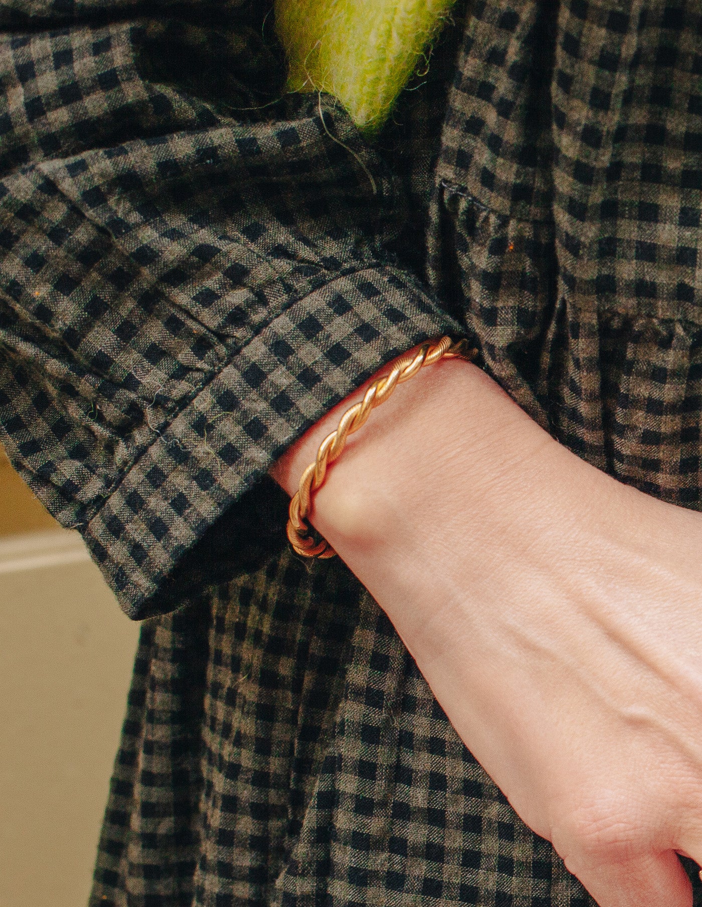 Gold Twist Cuff Bangle, Tarnish-Free Gold Plating