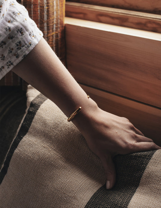 Gold Bold Fluid Bangle, Tarnish-Free Gold Plating