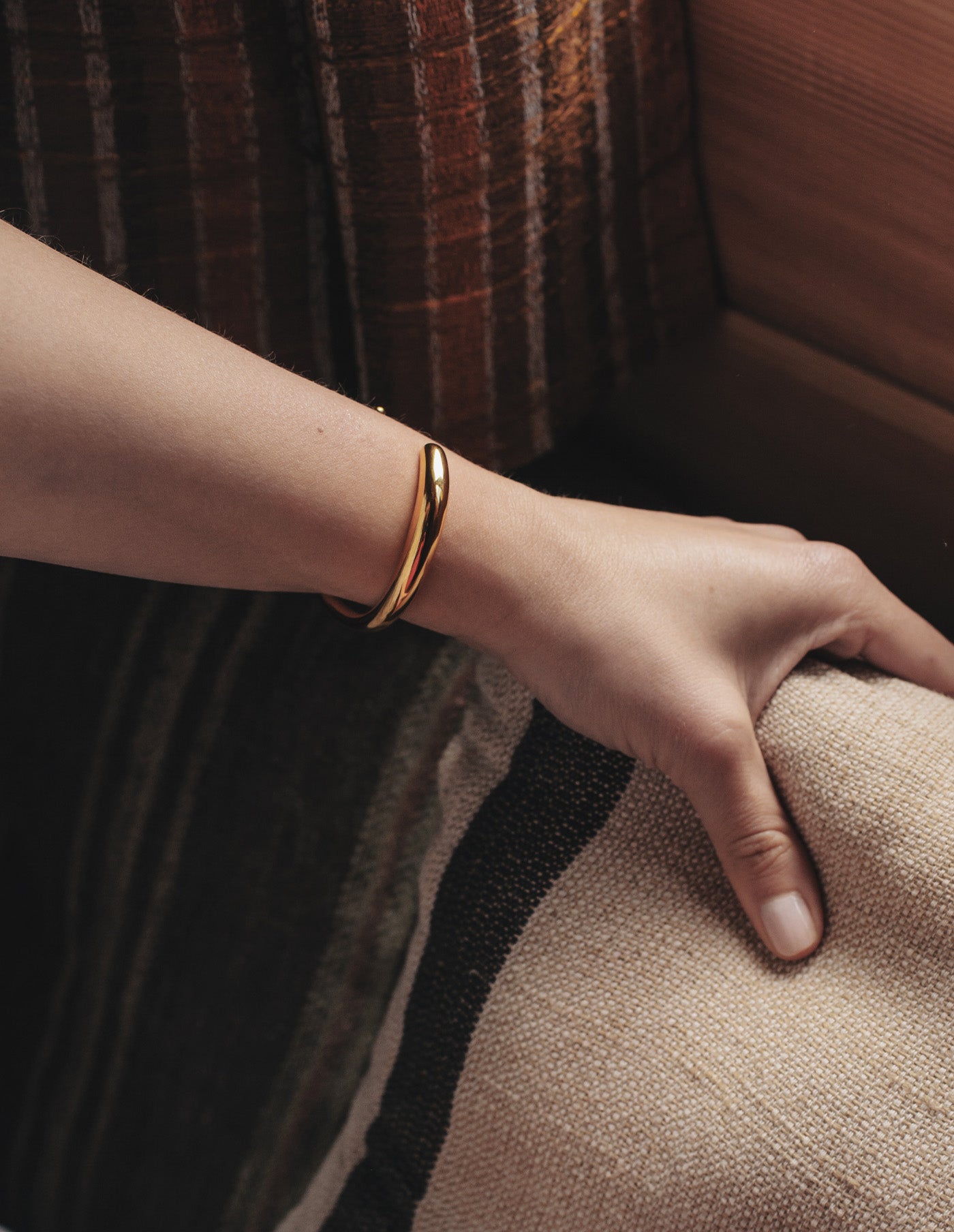 Gold Bold Fluid Bangle, Tarnish-Free Gold Plating