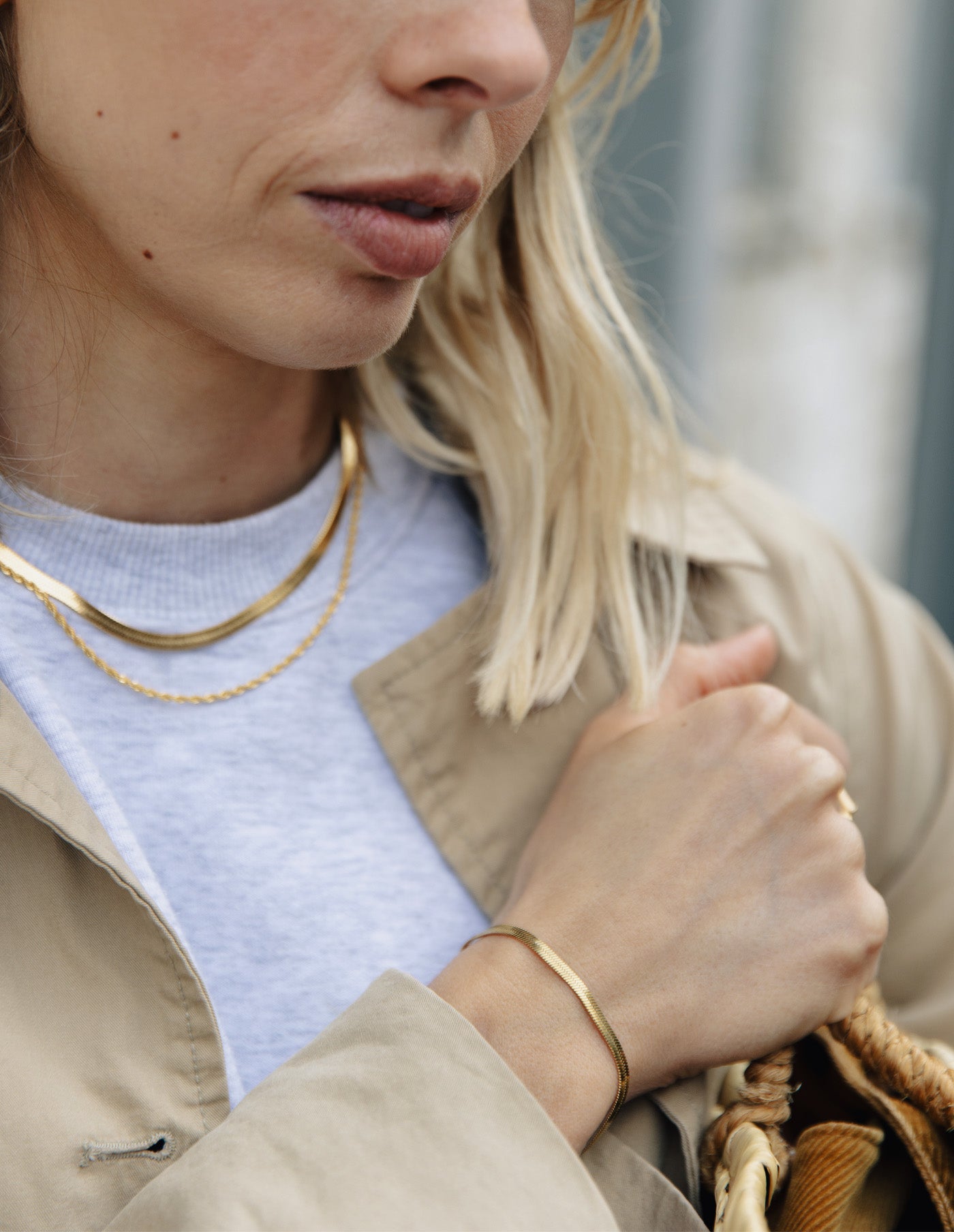 Gold Snake Chain Bracelet, Tarnish-Free Gold Plating