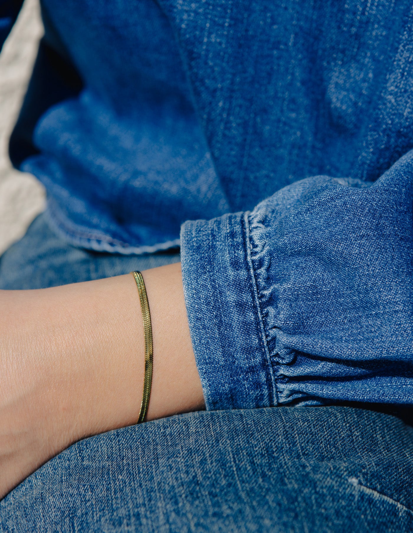 Gold Snake Chain Bracelet, Tarnish-Free Gold Plating