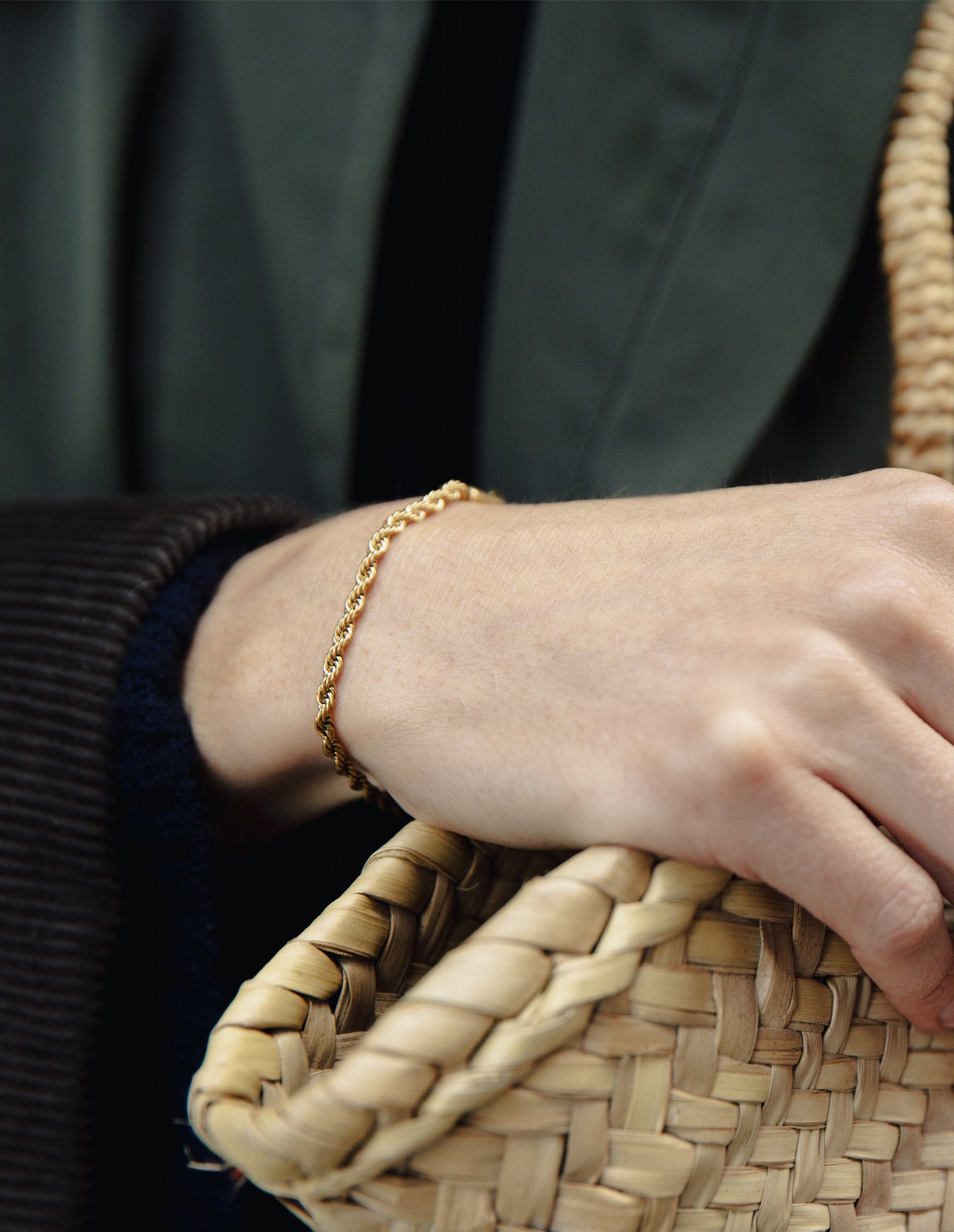 Gold 3mm Rope Twist Bracelet, Tarnish-Free Gold Plating