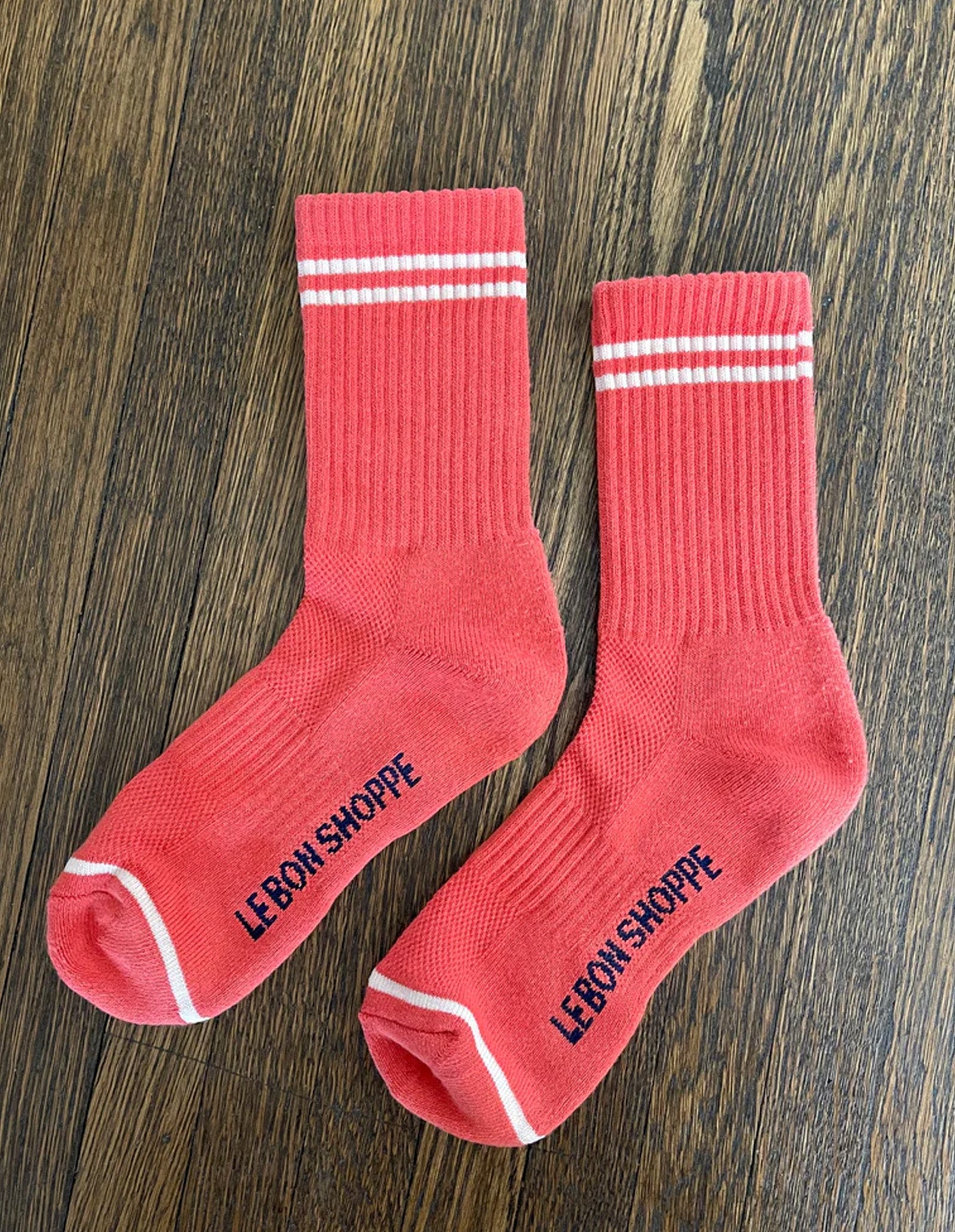 Coral Cotton Boyfriend Socks, Le Bon Shoppe