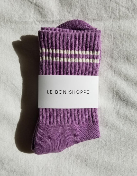 Grape Purple Boyfriend Socks, Le Bon Shoppe