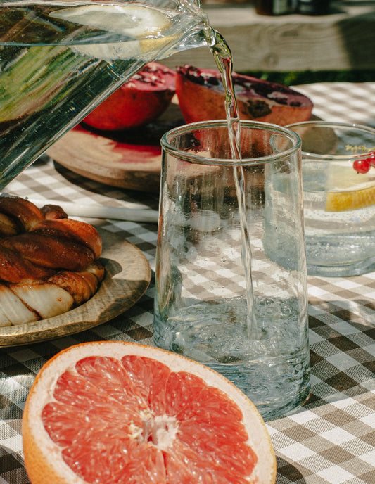 Highball Set of 4 Handmade Moroccan Beldi Glasses, Clear