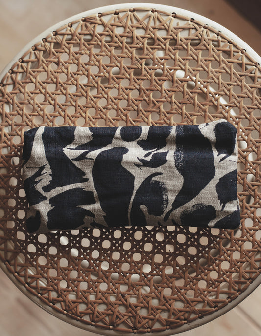 Printed Navy Linen Eye Pillow, Blästa Henriët