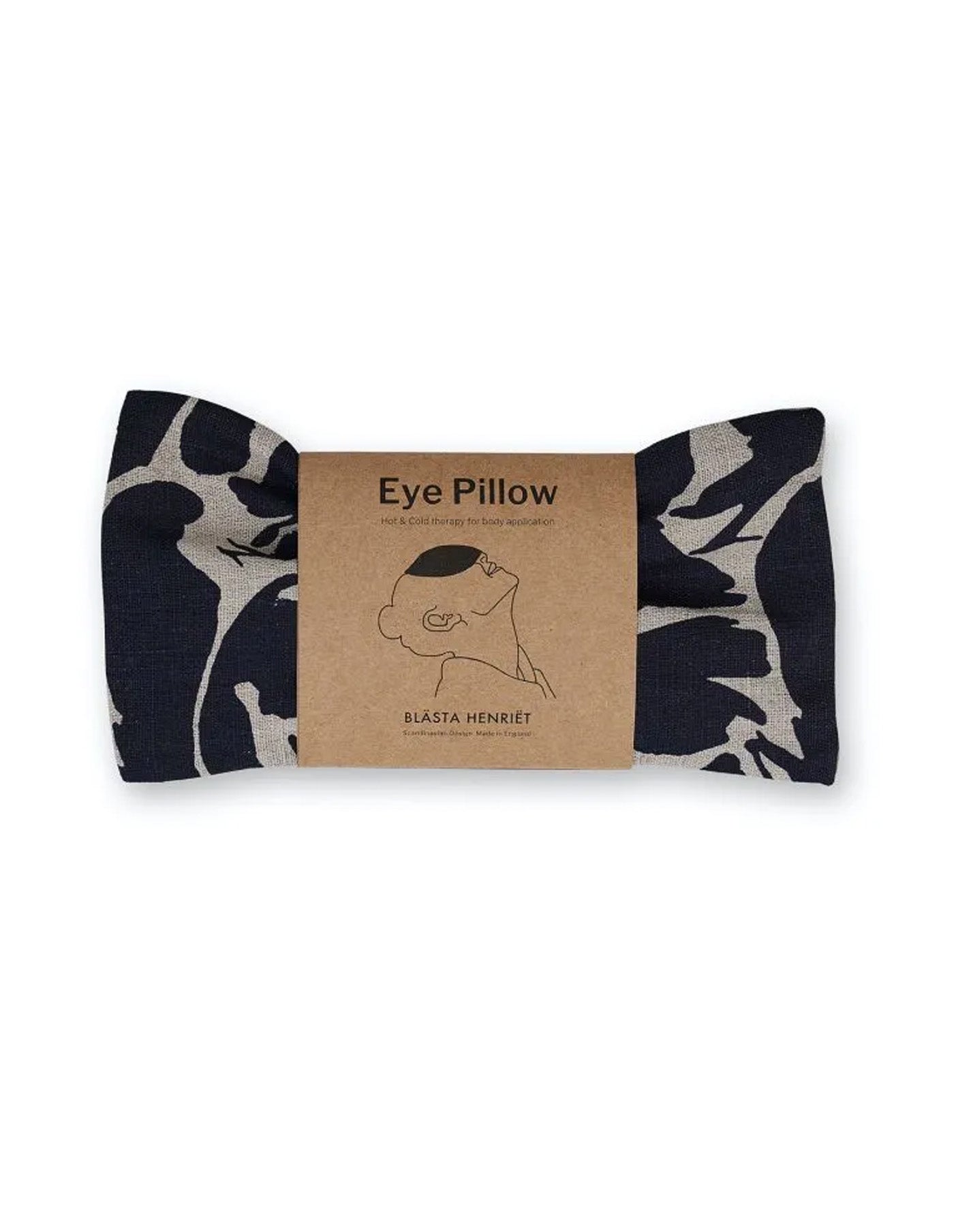 Printed Navy Linen Eye Pillow, Blästa Henriët