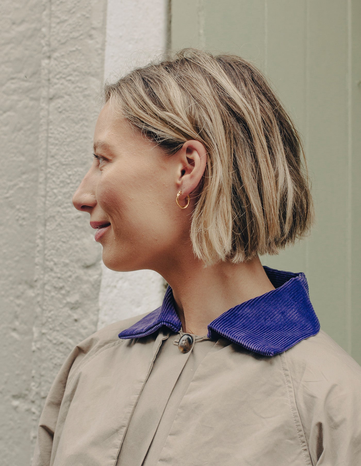 Gold Small Entwined Latch Hoop Earrings, Tarnish-Free Gold Plating