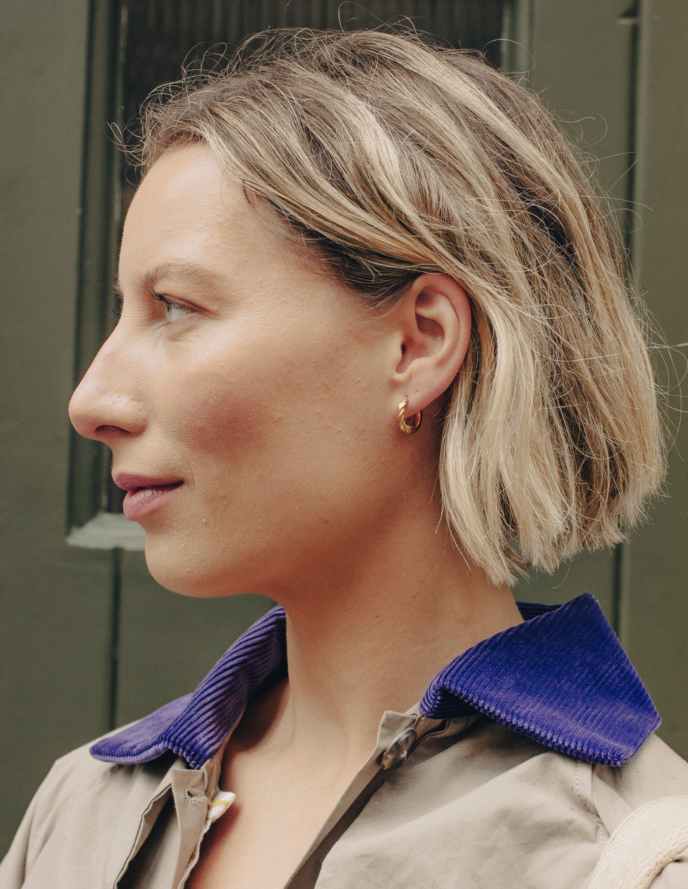 Gold Mini Twist Huggie Hoop Earrings, Tarnish-Free Gold Plating