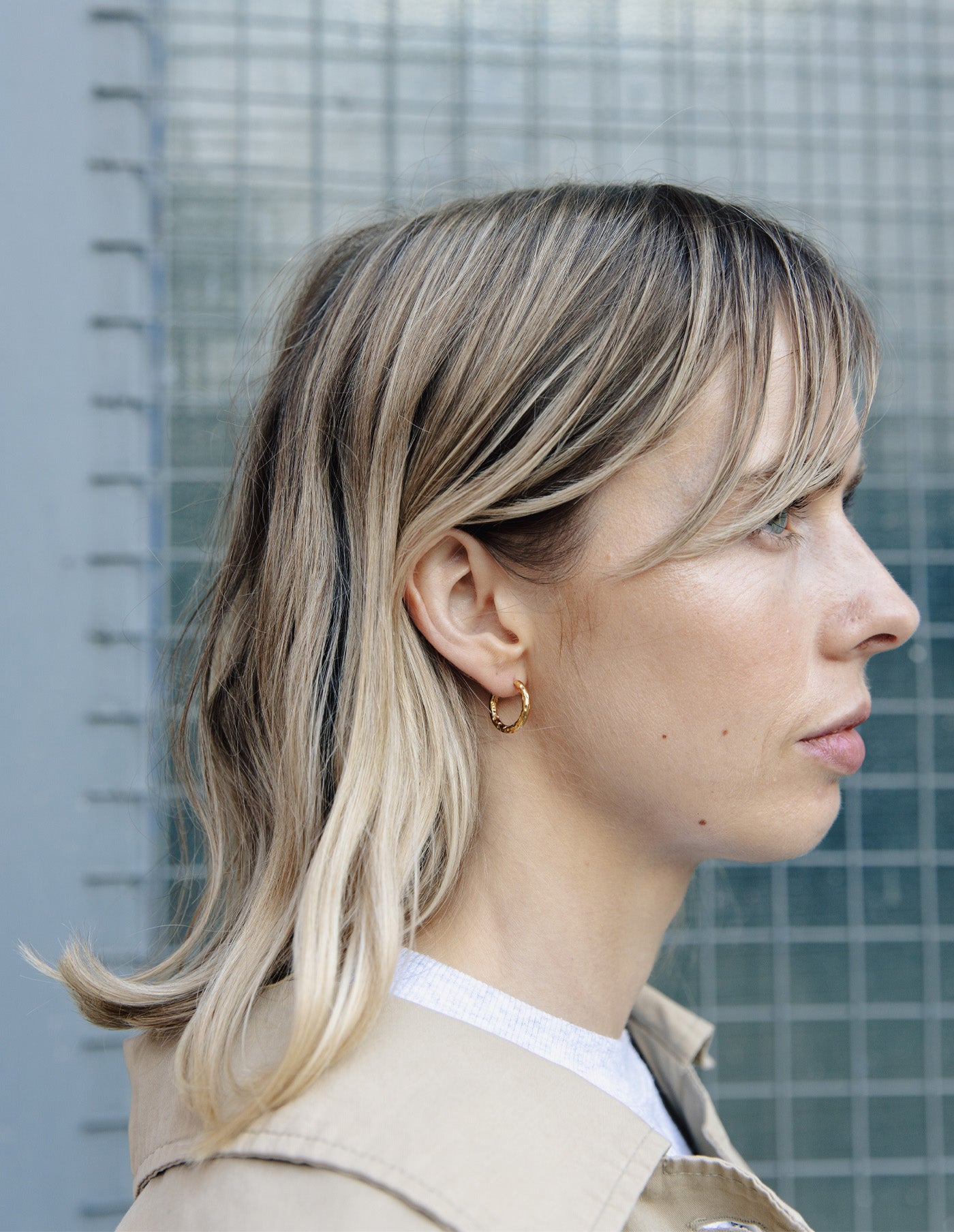 Gold Hammered Hoop Earrings, Tarnish-Free Gold Plating