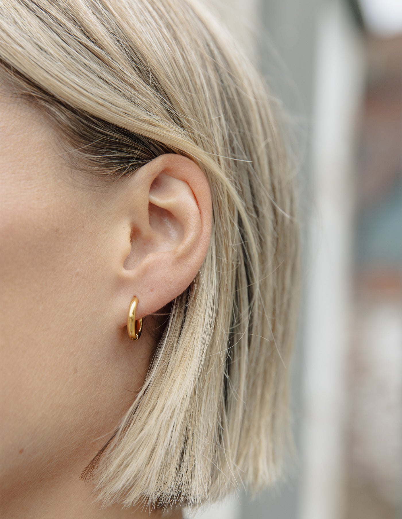 Gold Hoop Earrings 1cm, Tarnish-Free Gold Plating