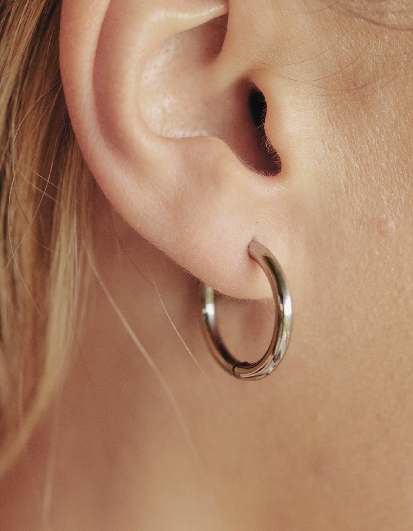 Silver Hoop Earrings 1.5cm, Tarnish-Free Silver Plating