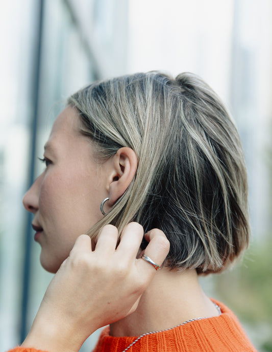 Silver Hoop Earrings 1.5cm, Tarnish-Free Silver Plating
