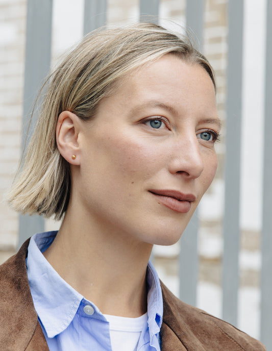 Gold Small Ball Stud Earring, Tarnish-Free Gold Plating