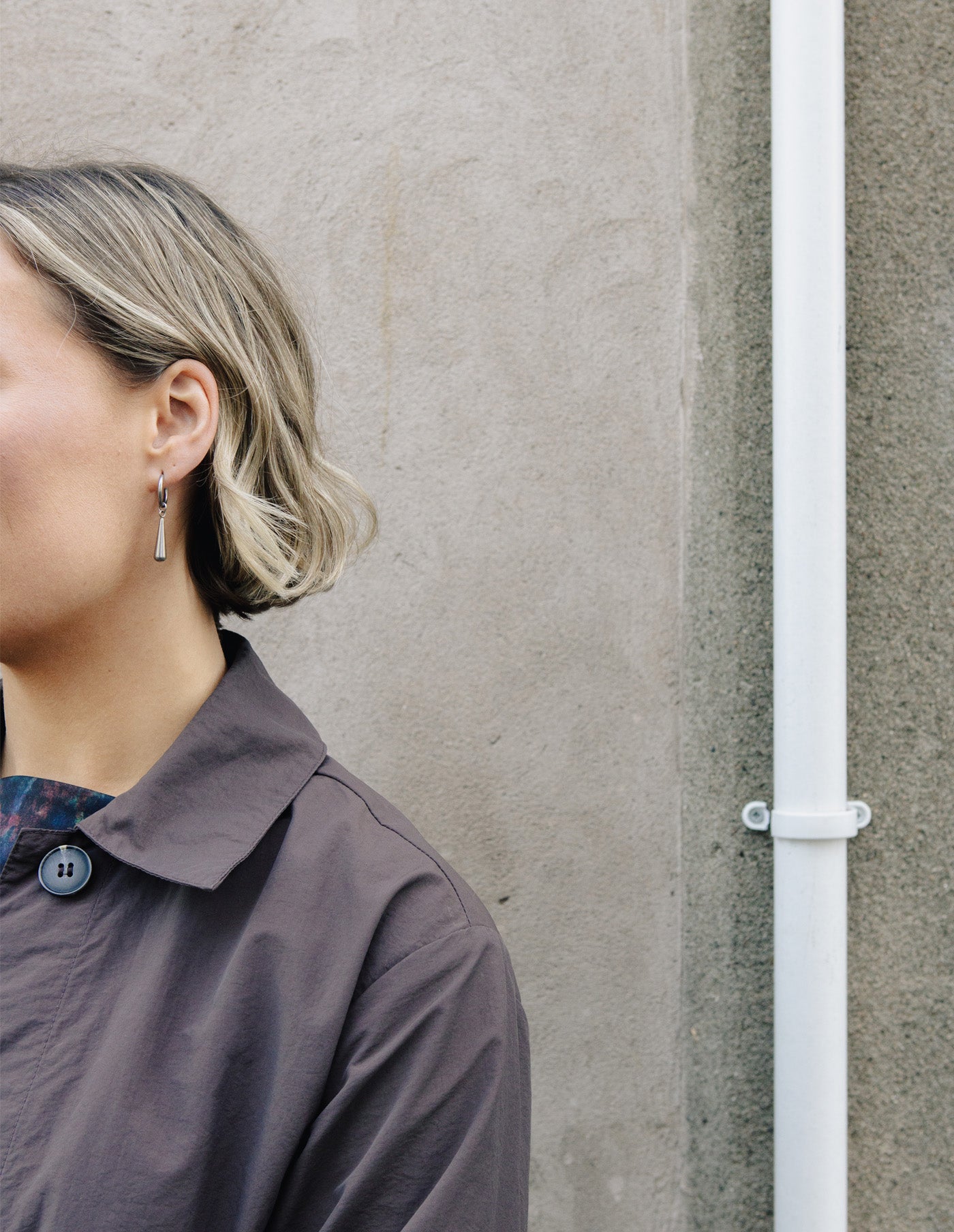 Silver Elongated Drop Earrings