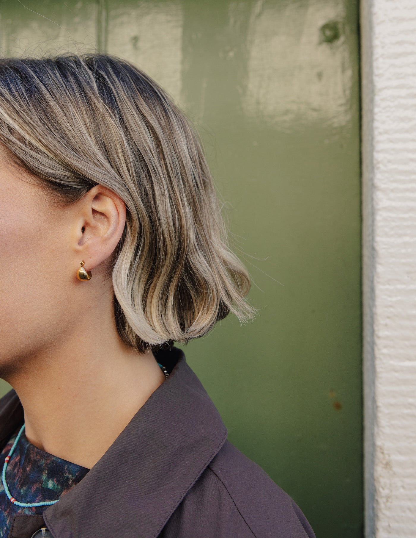 Gold Teardrop Hoop Earrings, Waterproof