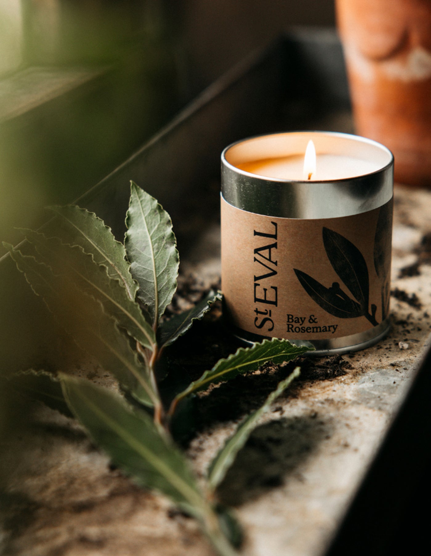 Bay and Rosemary Scented Tin Candle, St Eval