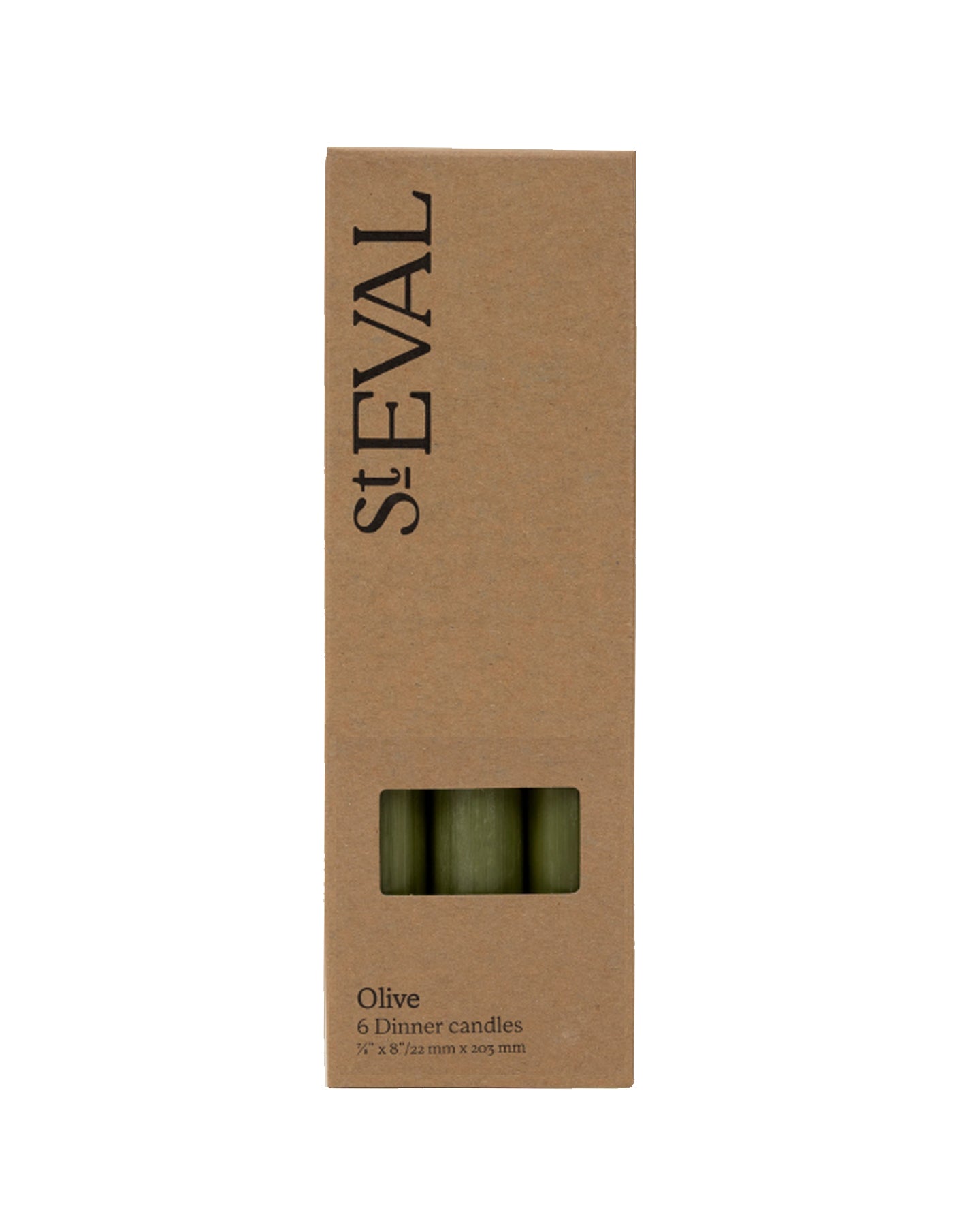 Olive Green Dinner Candle Set, St Eval