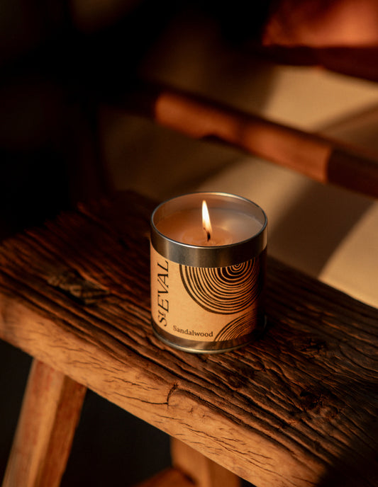 Sandalwood Scented Tin Candle, St Eval