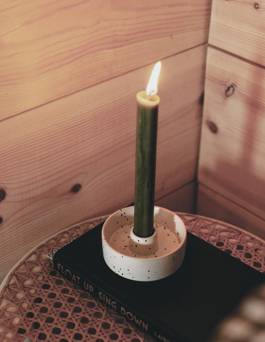 Speckle Ceramic Dinner Candle Holder, St Eval