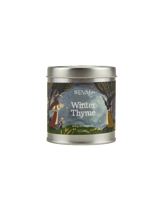 Tin of Seval Winter Thyme on a white background