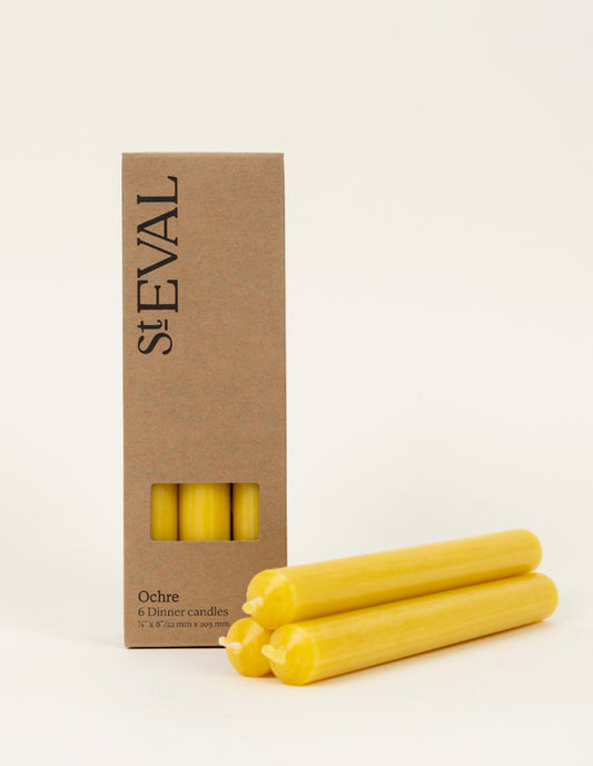 Ochre Yellow Dinner Candle Set, St Eval