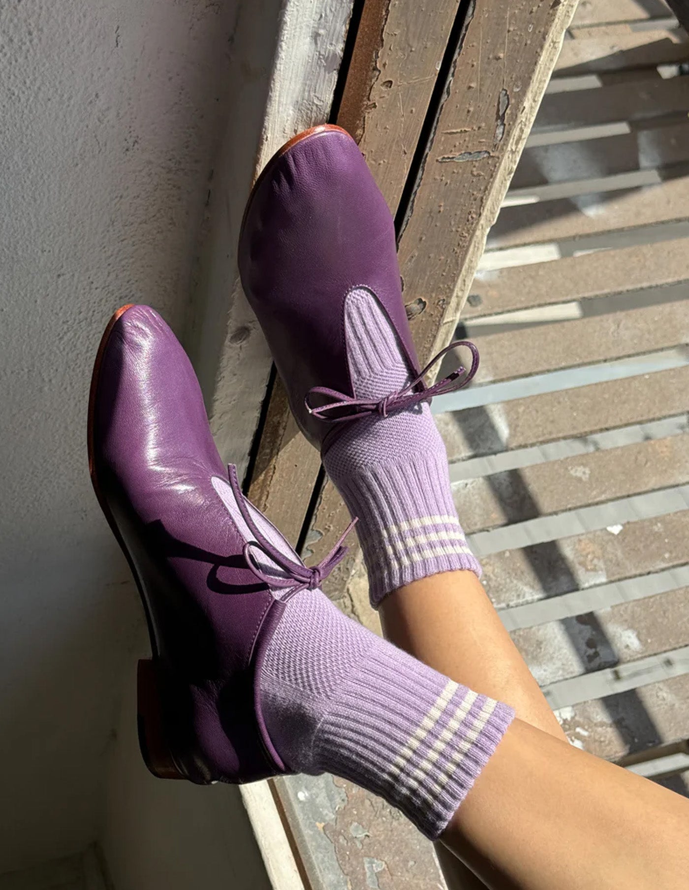 Iris Purple Cotton Girlfriend Socks, Le Bon Shoppe