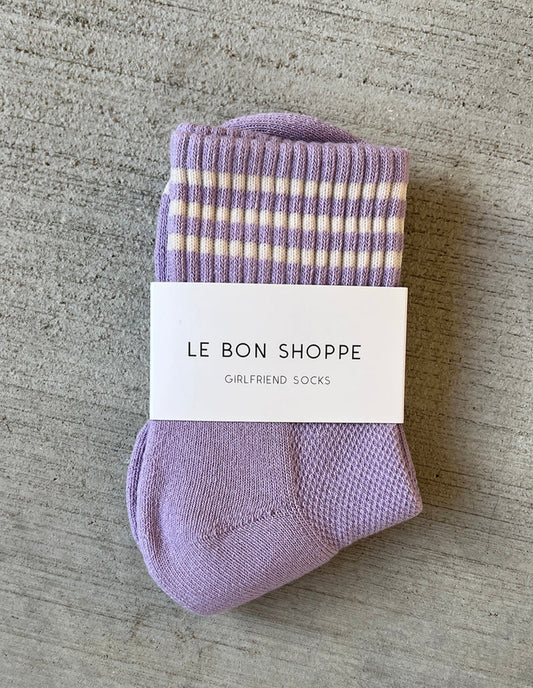 Iris Purple Cotton Girlfriend Socks, Le Bon Shoppe
