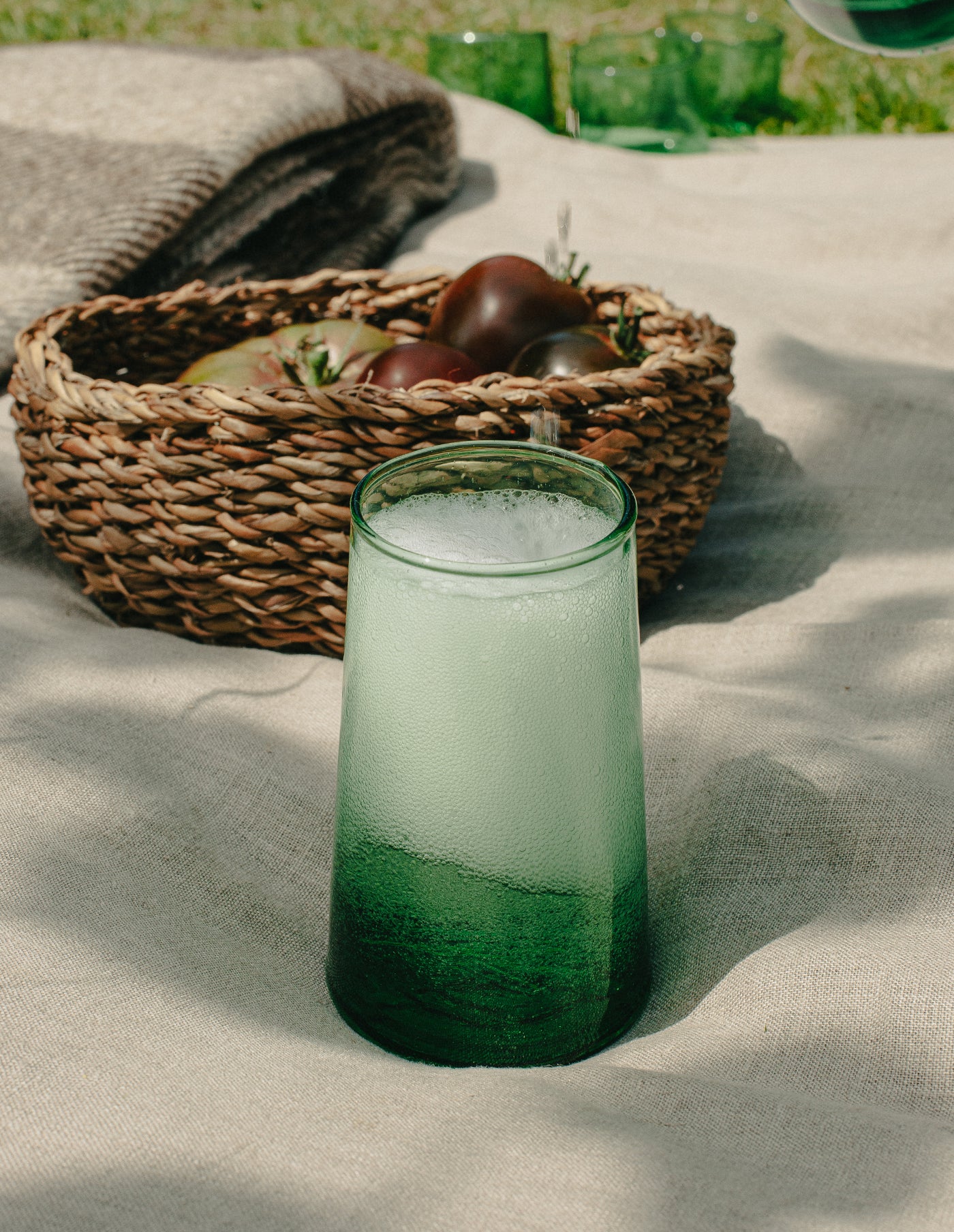 Highball Set of 4 Handmade Moroccan Beldi Glasses, Green