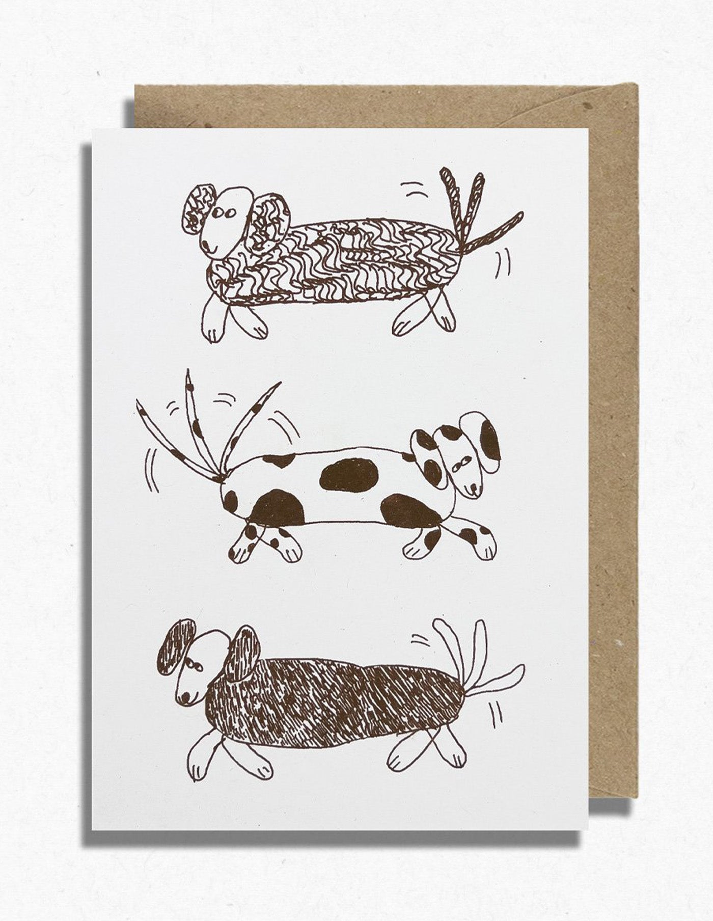 Three Dog's Greeting Card, Hot Pink Press
