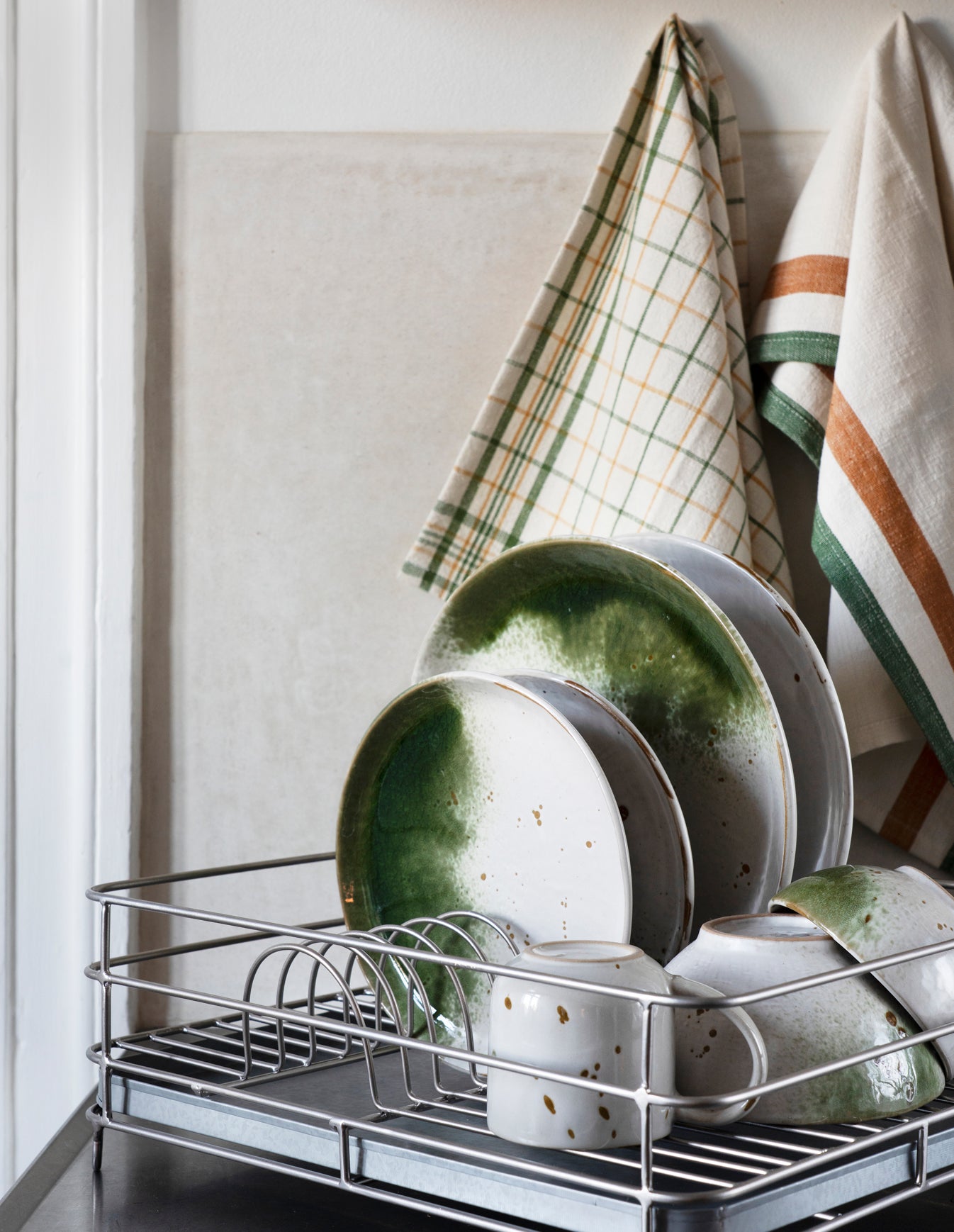 Green Checked Cotton Towel, Madam Stoltz