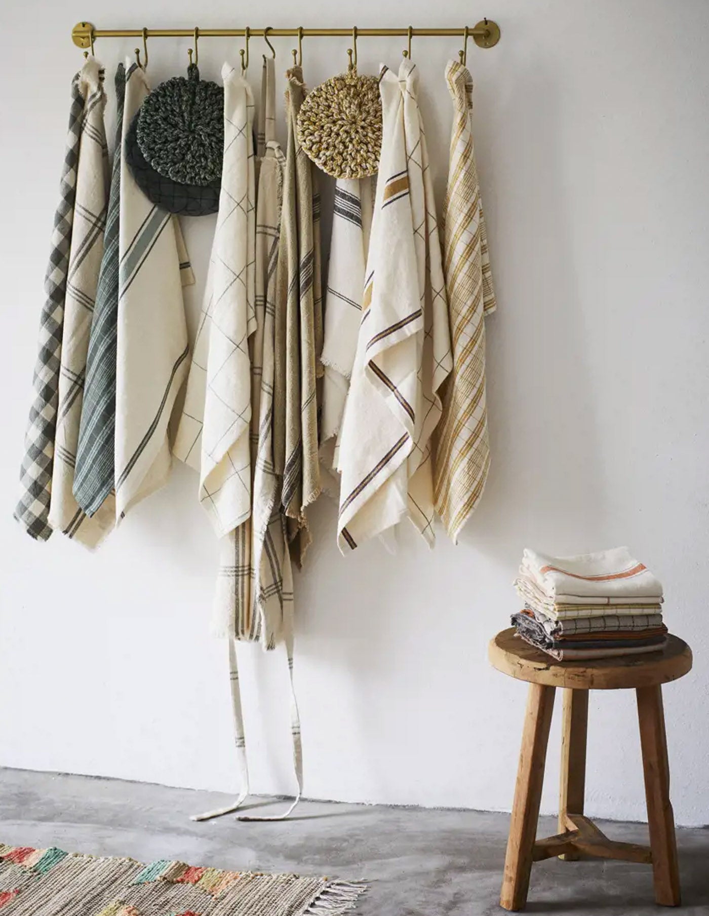 Tomato Checkered Cotton Towel, Madam Stoltz