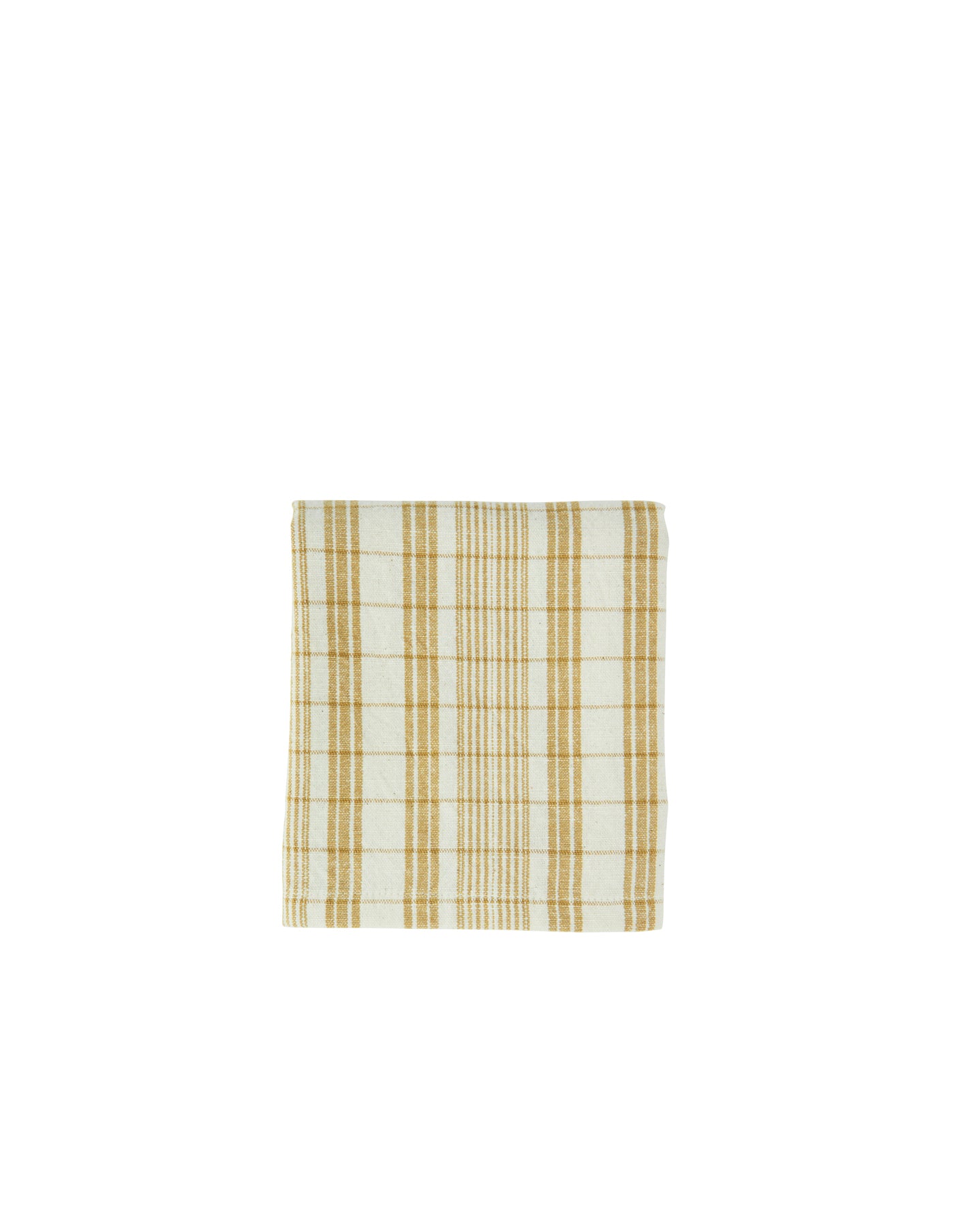 Mustard Checkered Stonewashed Cotton Towel, Madam Stoltz