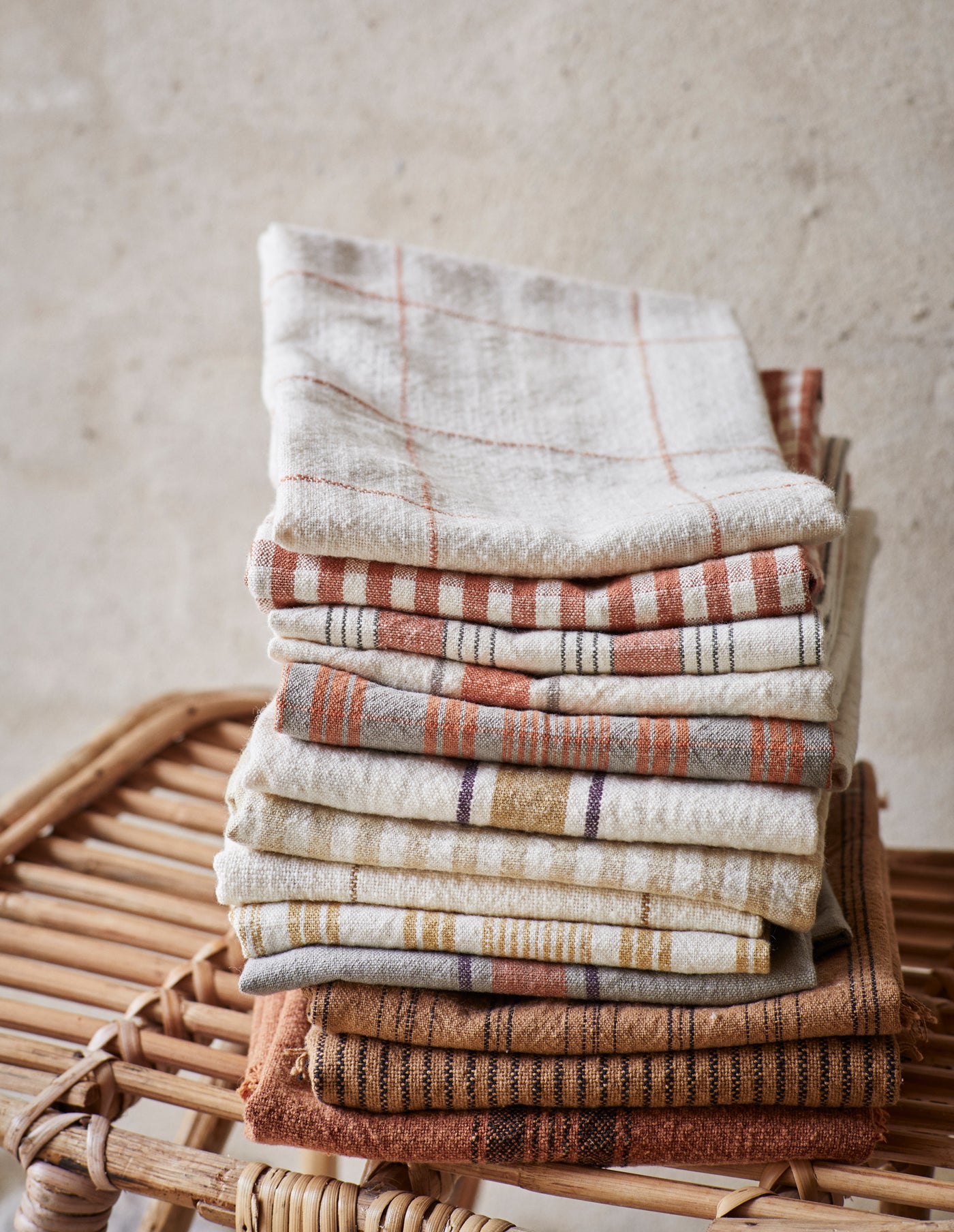 Burnt Orange Gingham Cotton Towel, Madam Stoltz