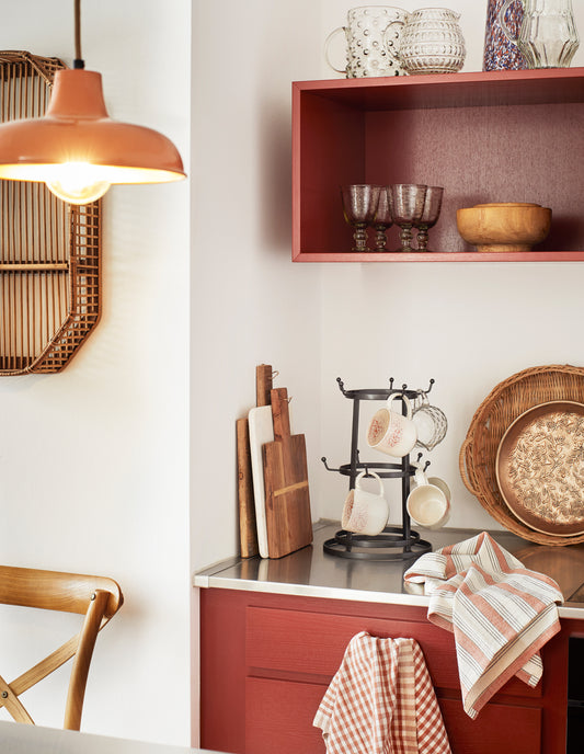 Burnt Orange Gingham Cotton Towel, Madam Stoltz