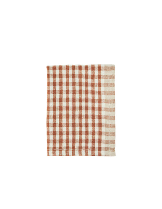 Burnt Orange Gingham Cotton Towel, Madam Stoltz