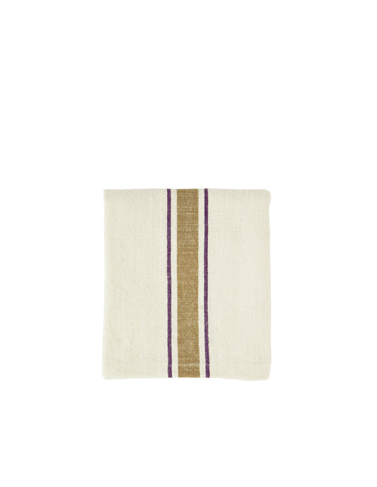 Sage Stripe Stonewashed Cotton Towel, Madam Stoltz