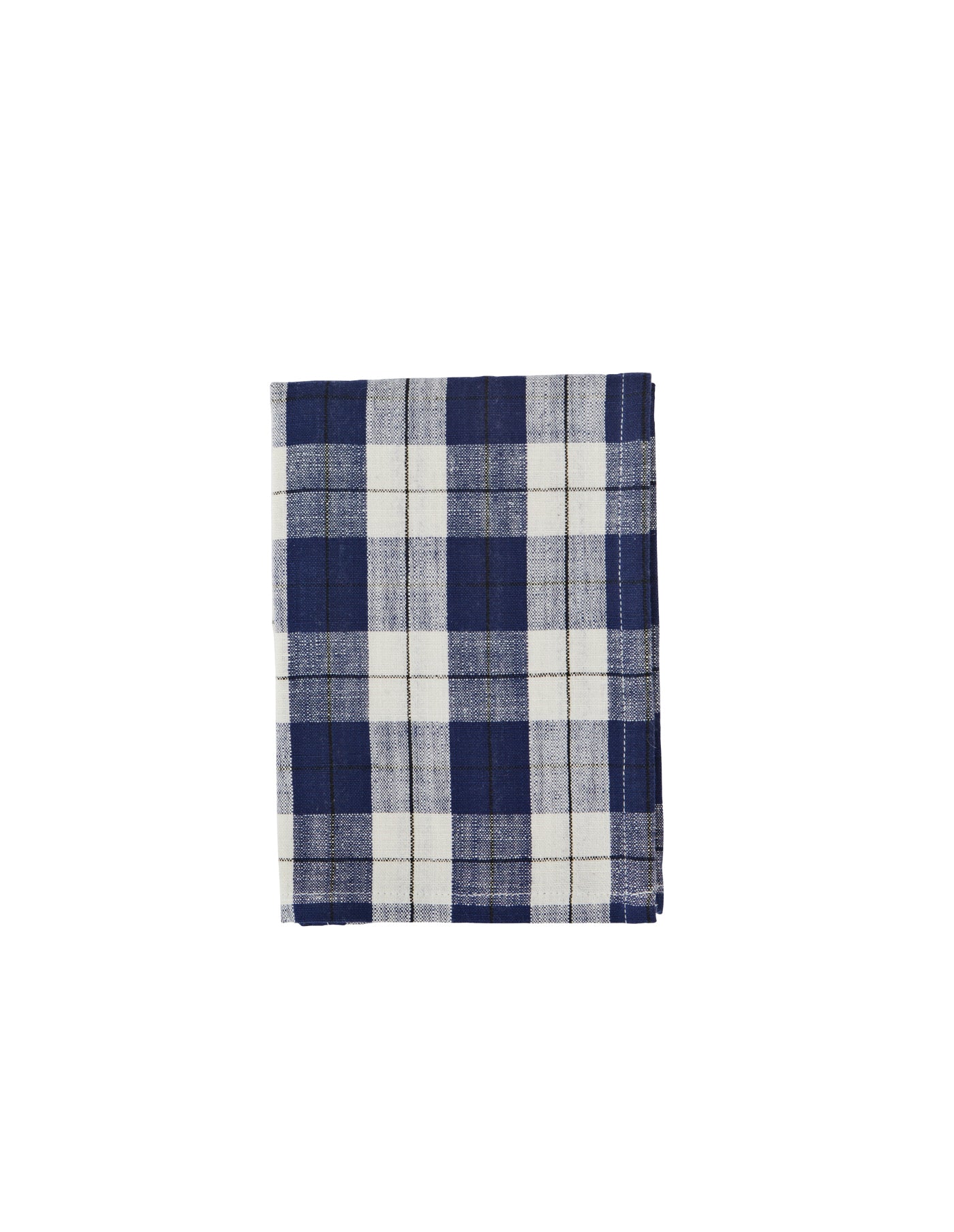 Navy Blue Check Cotton Kitchen Towel, Madam Stoltz