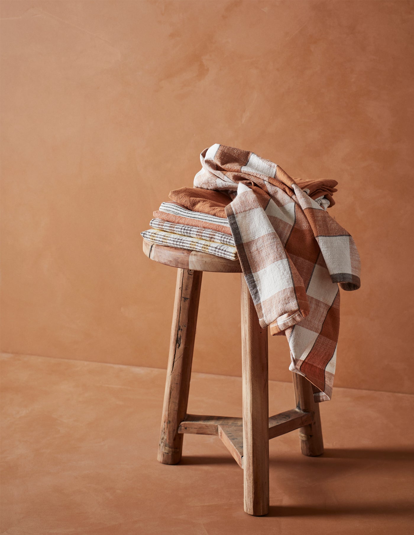 Mustard Yellow Check Cotton Towel, Madam Stoltz