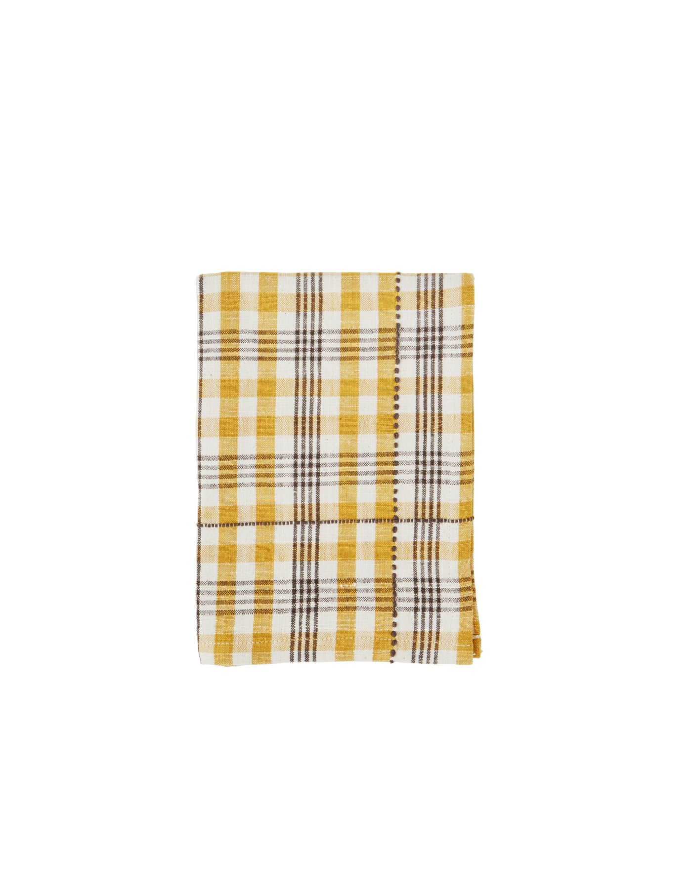 Mustard Yellow Check Cotton Towel, Madam Stoltz