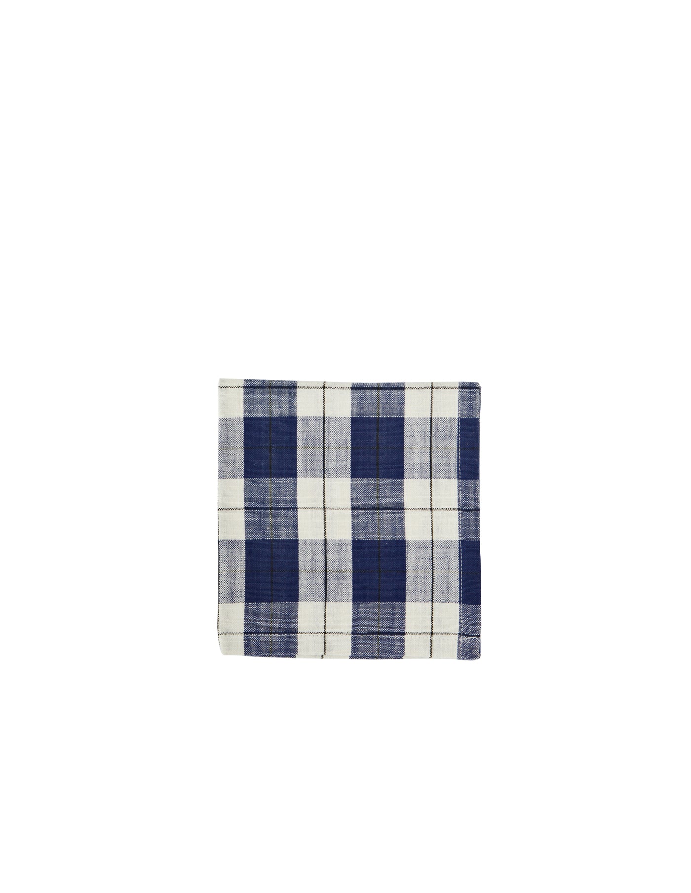 Navy Blue Check Cotton Napkin, Madam Stoltz