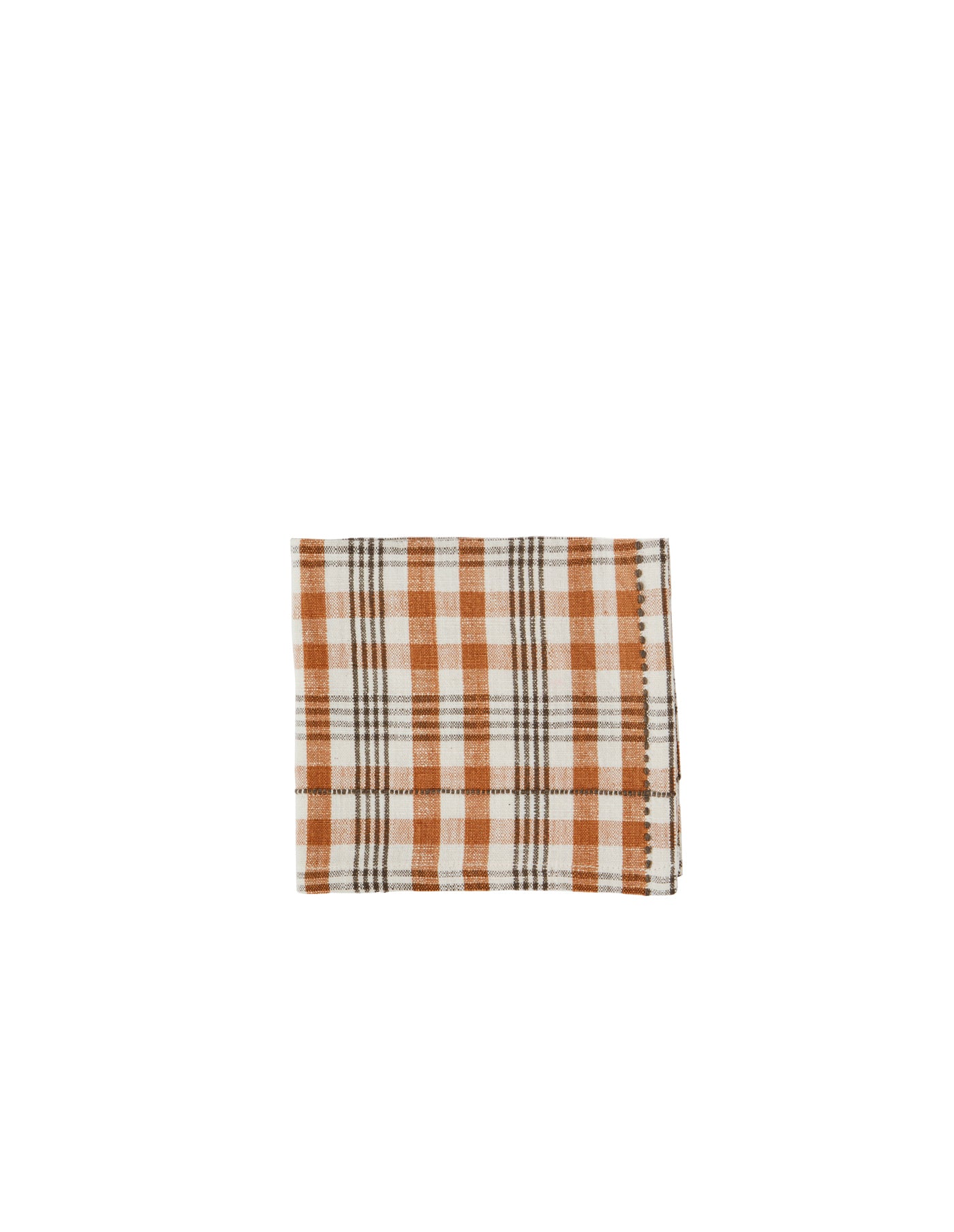 Burnt Orange Cotton Check Napkin, Madam Stoltz