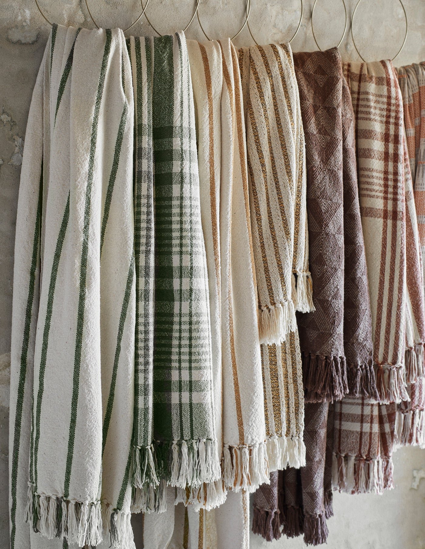 Cinnamon Checkered Recycled Cotton Throw, Madam Stoltz